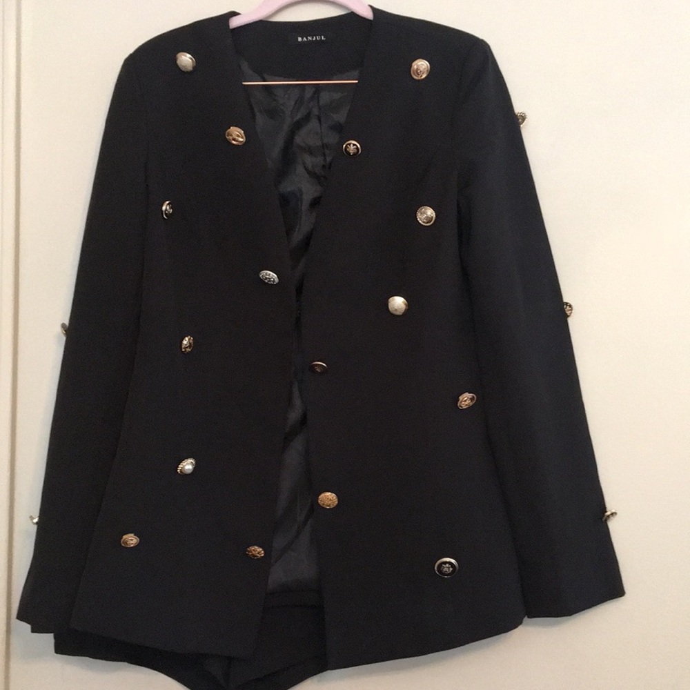 Black blazer and shorts set